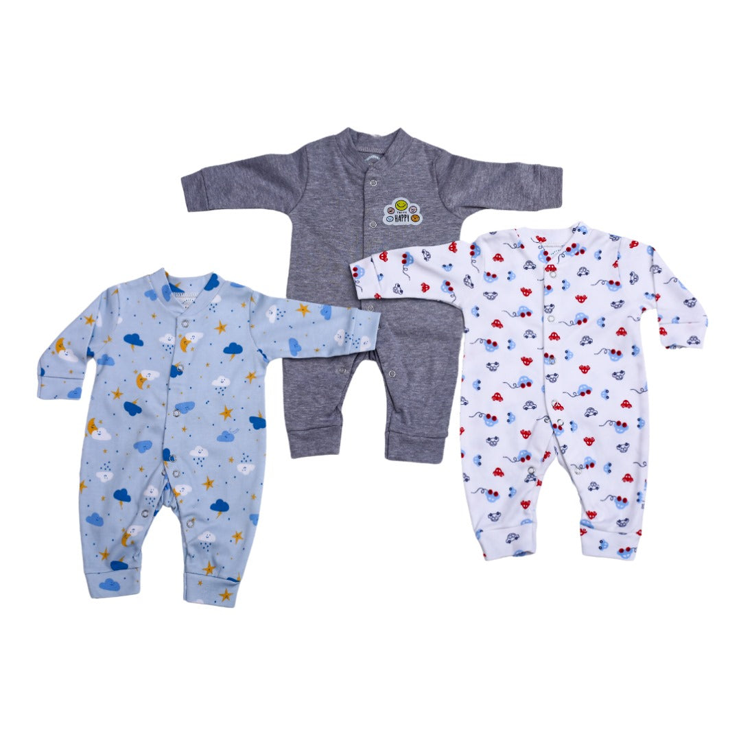 BC0007┃BABY 3 PCS FULL BODY NIGHT  SUIT